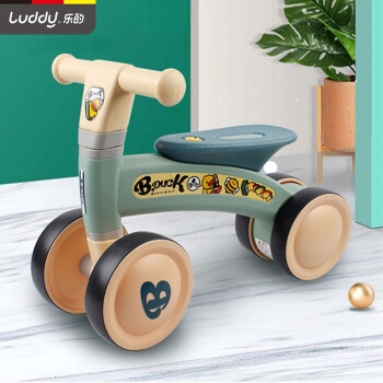樂的luddy 兒童學步車滑行嬰兒車平衡車防側翻無腳踏寶寶滑步車適合身高62-77cm的寶寶1011 綠色（適合身高62-77cm的寶寶）