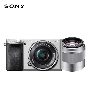 SONY 索尼 Alpha 6400L APS-C画幅银色 E PZ 16-50mm F3.5 OSS 变焦镜头+E 50mm F1.8 OSS 定焦镜头 双头套机数码类商品-全利兔-实时优惠快报
