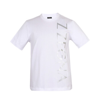 Z ZEGNA 杰尼亚 男士白色棉质LOGO圆领短袖T恤 VS372 ZZ630X 6X1 S码