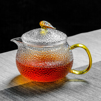 雅集锤纹玻璃茶壶 家用过滤煮茶壶 耐高温泡茶功夫茶具