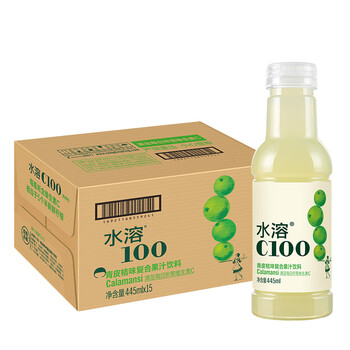 农夫山泉 水溶c100青皮桔味 复合果汁饮料445ml*15瓶 整箱装