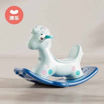 AOLE 澳乐 -HW）儿童木马摇摇马婴儿宝宝玩具平衡幼儿周岁男女孩摇马61儿童节礼物 森林摇摇马-骑士蓝全利兔-实时优惠快报