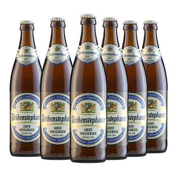 Weihenstephaner 维森 德式小麦 白啤酒 500ml*6瓶 整箱装全利兔-实时优惠快报