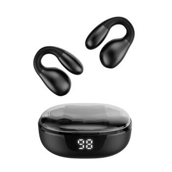 TOPPERS新款X5真无线蓝牙耳机双耳开放式夹耳降噪耳机 不入耳通话降噪安卓苹果通用于东跑步健身 黑色X9开放式