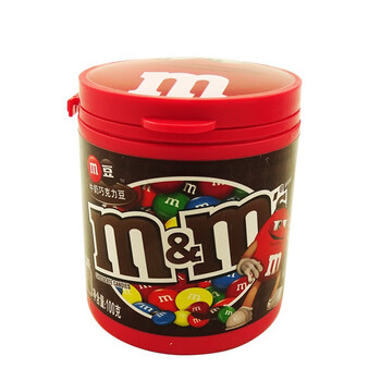 m&m巧克力豆 100g 罐装 休闲零食 办公室零嘴圣诞节生日礼物情人