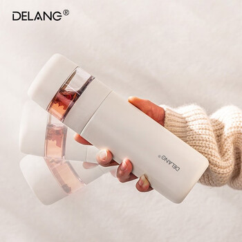 DELANG 德琅（DELANG）品牌保温杯DL8202大容量420ml真空不锈钢男女学生杯触屏测温 象牙白日用百货类商品-全利兔-实时优惠快报