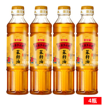 京喜特价、需抢券：金龙鱼外婆乡小榨菜籽油菜子油400ml*4 非转基因全利兔-实时优惠快报