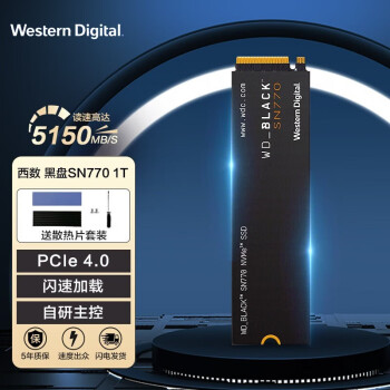 西部数据（WD） SN350/SN570/SN770 M.2接口 NVMe笔记本台式机SSD固态硬盘 黑盘SN770 1T