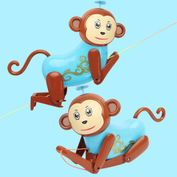 华诗孟 儿童宝宝爬绳小猴子玩具2只装创意趣味拉线绳小猴子亲子家庭互动会爬绳的猴子玩具