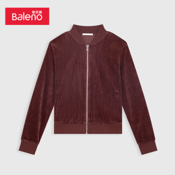 班尼路（Baleno）秋冬新款女装质感百搭丝绒棒球潮流外套女 R34 L
