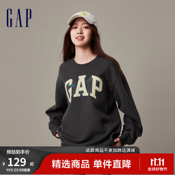 Gap 盖璞 男女装LOGO碳素软磨抓绒卫衣 841334服饰鞋包类商品-全利兔-实时优惠快报
