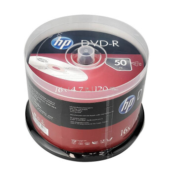 惠普HP 行货16速 dvd+r空白光盘 4.7g dvd-r刻录光盘 桶装 dvd碟片 DVD-R 50片桶装