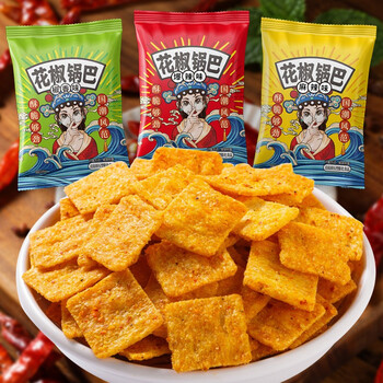 Kaqile 卡其乐 花椒锅巴500g(约22~25包) 椒香+爆辣+麻辣食品类商品-全利兔-实时优惠快报