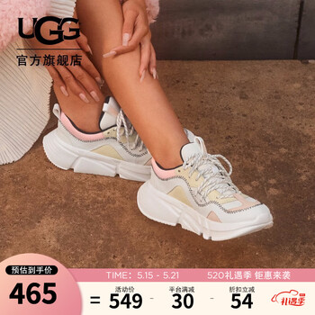 UGG 2022秋季新款女士单鞋系带款撞色休闲运动鞋慢跑鞋 1125021 WHM | 白色 40 鞋内长：26CM