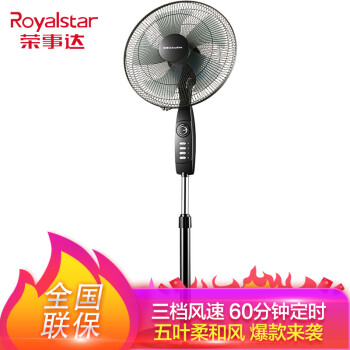 Royalstar荣事达JD16Z五扇叶升降机械定时落地扇