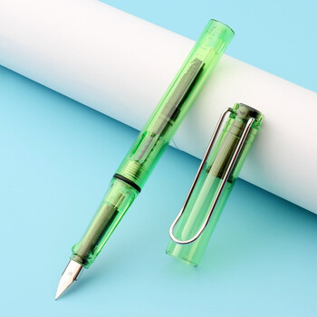 有券的上：Jinhao 金豪 619 钢笔 0.38mm 透明绿 EF尖+5支黑色墨囊数码类商品-全利兔-实时优惠快报