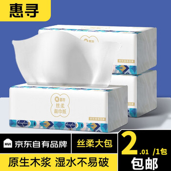 惠寻 抽纸300张100抽/包面巾纸餐巾擦手纸巾无荧光M码京东自有品牌 1包日用百货类商品-全利兔-实时优惠快报