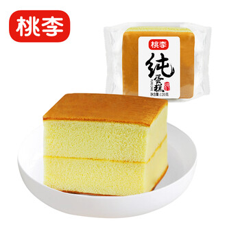 桃李 纯蛋糕 营养早餐34%鸡蛋手撕小面包下午茶糕点心零食120g*6袋全利兔-实时优惠快报