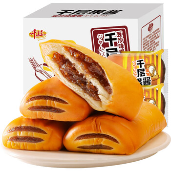 限移动端：千丝 千层果酱面包整箱500g 营养早餐小吃夜宵充饥休闲食品吃的零食全利兔-实时优惠快报