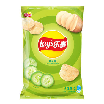 乐事Lay’s薯片 休闲零食 膨化食品 黄瓜味 75克