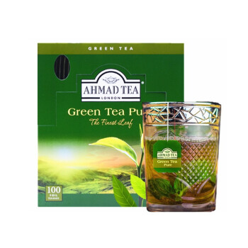 AHMAD英式纯正绿茶茶包袋泡茶茶叶100片独立装 咖啡奶茶店制作专用亚曼