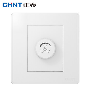 正泰（CHNT）NEW2 W30610 白色开关插座面板 暗装调速开关250W