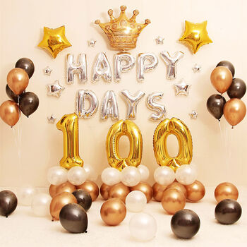 百天宴1周岁生日布置儿童100天满月宝宝百日宴装饰场景背景墙气球孩子