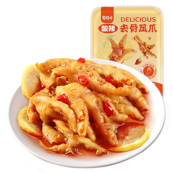 蜀锦味 酸辣去骨凤爪200g无骨脱骨鸡爪休闲零食酸辣熟食下酒菜即食小吃食品类商品-全利兔-实时优惠快报