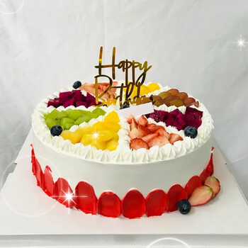 冠皇派生日蛋糕同城配送支持定制网水果红玫瑰花奶油新鲜蛋糕全国送