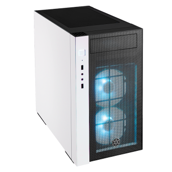 银欣（SilverStone）RL08血战M-ATX机箱 (标配RGB风扇/支持240水冷/玻璃) 白色RGB版本