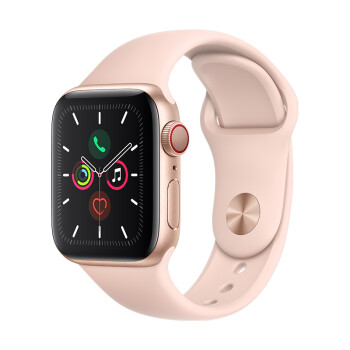 Apple Watch Series 5智能手表（GPS+蜂窝款 40毫米金色铝金属表壳 粉砂色运动型表带 )
