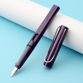 金豪（Jinhao） 金豪619小清新实色钢笔中小学生书写练字可换墨囊口径3.4笔尖0.38mm 紫色 EF尖+5支黑色墨囊