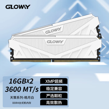 光威（Gloway）32GB(16GBx2)套装 DDR4 3600 台式机内存 天策系列-皓月白