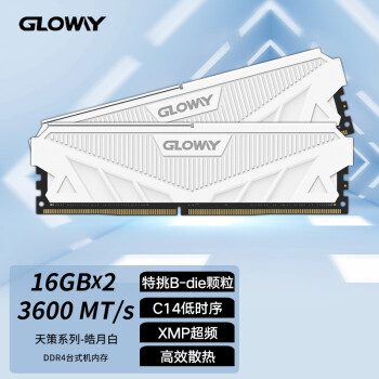 光威（Gloway）32GB(16Gx2)套装 DDR4 3600 台式机内存 天策系列-皓月白（C14）特挑B-die颗粒