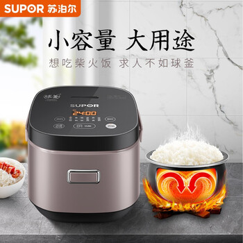 苏泊尔（SUPOR）2L电饭煲电饭锅IH电磁加热精铁球釜多功能家用智能电饭煲1-4人咖啡色SF20HC49