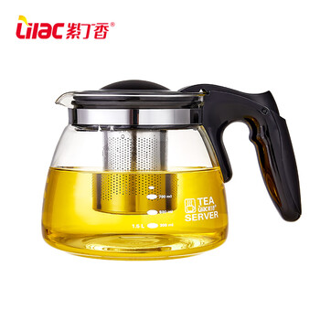 Lilac 紫丁香 茶壶玻璃泡茶壶加厚耐热玻璃茶具茶水壶杯子茶水分离飘逸杯 1.5L日用百货类商品-全利兔-实时优惠快报