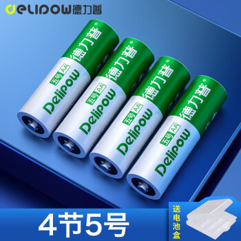 德力普（Delipow）充电电池 5号7号电池 配充电器套装适用于玩具/遥控器/电子秤/鼠标键盘 4节5号充电电池