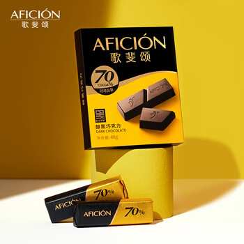 AFICIÓN 歌斐颂 黑巧克力70%纯可可脂休闲糖果零食40g食品类商品-全利兔-实时优惠快报
