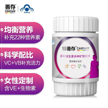 Centrum 善存 锌镁片复合维生素矿物质片 80片*1瓶全利兔-实时优惠快报