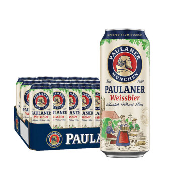 保拉纳（PAULANER）小麦啤酒 12.5度 500ml*24听整箱装 德国进口