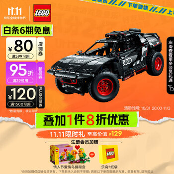 京东百亿补贴：LEGO 乐高 Technic科技系列 42160 奥迪 RS Q e-tron母婴玩具类商品-全利兔-实时优惠快报