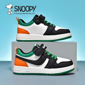 SNOOPY 史努比 儿童休闲板鞋 黑绿色母婴玩具类商品-全利兔-实时优惠快报