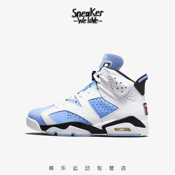 NIKE 耐克 AIR JORDAN 正代系列 Air Jordan 6 Retro 男子篮球鞋 CT8529-410 白蓝 41运动户外类商品-全利兔-实时优惠快报
