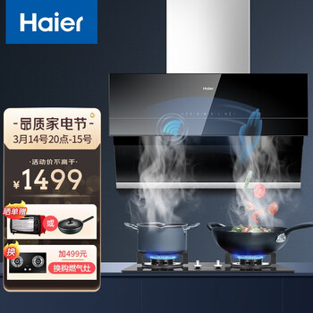 海尔（Haier）抽油烟机 20立方大吸力家用侧吸式脱排油烟机 自动清洗 搭配燃气灶具烟灶套装更优惠 【新品上市】20立方+挥手+自清洁
