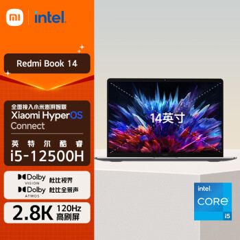 СױʼǱ Redmi Book 14 12i5 2.8K120hz ᱡi5-12500H 16G 512G office 