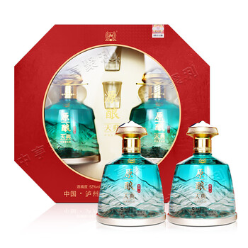 泸州老窖 股份出品52度优级浓香型白酒 原酿天典饮河山500ml*2瓶礼盒装食品类商品-全利兔-实时优惠快报