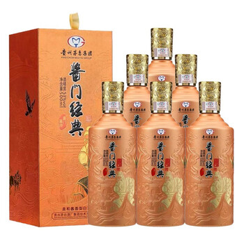 贵州茅台集团出品 酱门经典酒 53度柔和酱香型白酒 酱门酱帅 500ml*6