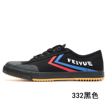 feiyue/飞跃官方旗舰 帆布鞋男字母涂鸦潮鞋男女青春潮流时尚街拍板鞋休闲鞋 332黑红蓝 34