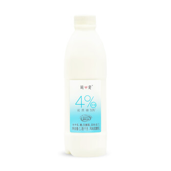 简爱 4%蔗糖酸奶 1.06kg*1瓶 家庭装大容量3.2天然乳蛋白低温酸奶生鲜 简爱酸奶