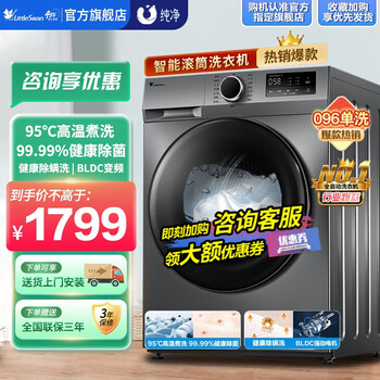 小天鹅 TG100VT096WDG-Y1T 滚筒洗衣机10kg 巴赫银家电类商品-全利兔-实时优惠快报